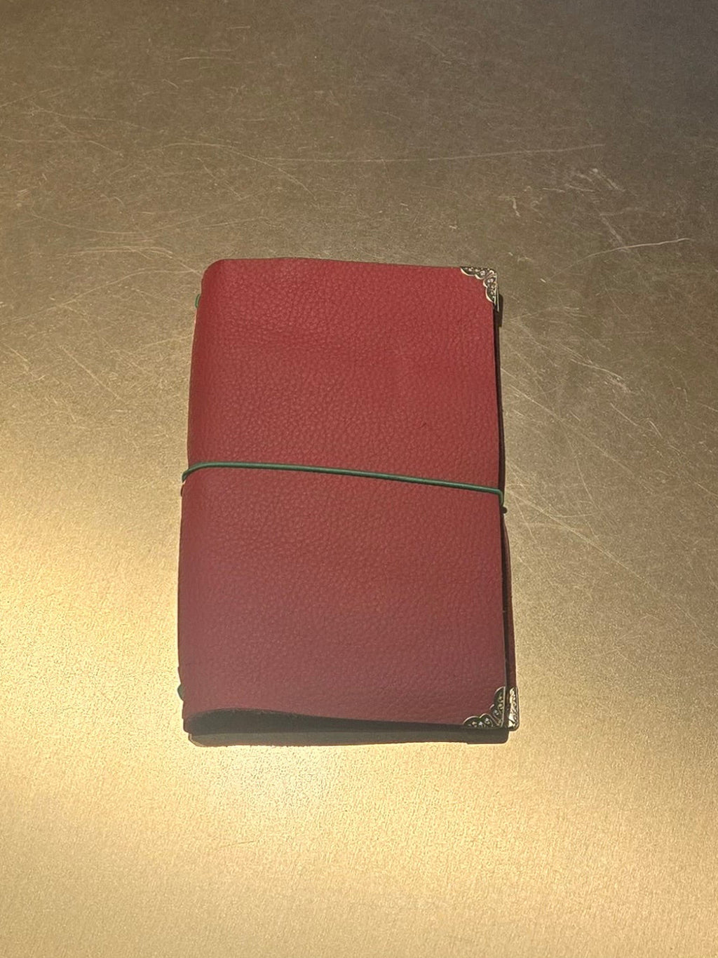 Red Leather Bi-Fold Notebook Cover