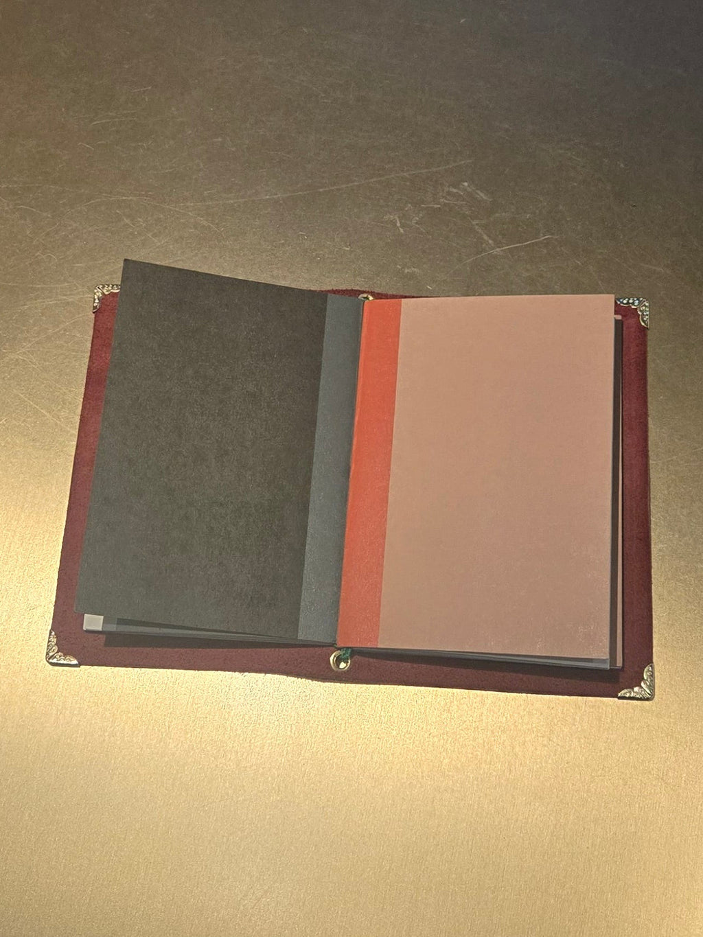 Red Leather Bi-Fold Notebook Cover