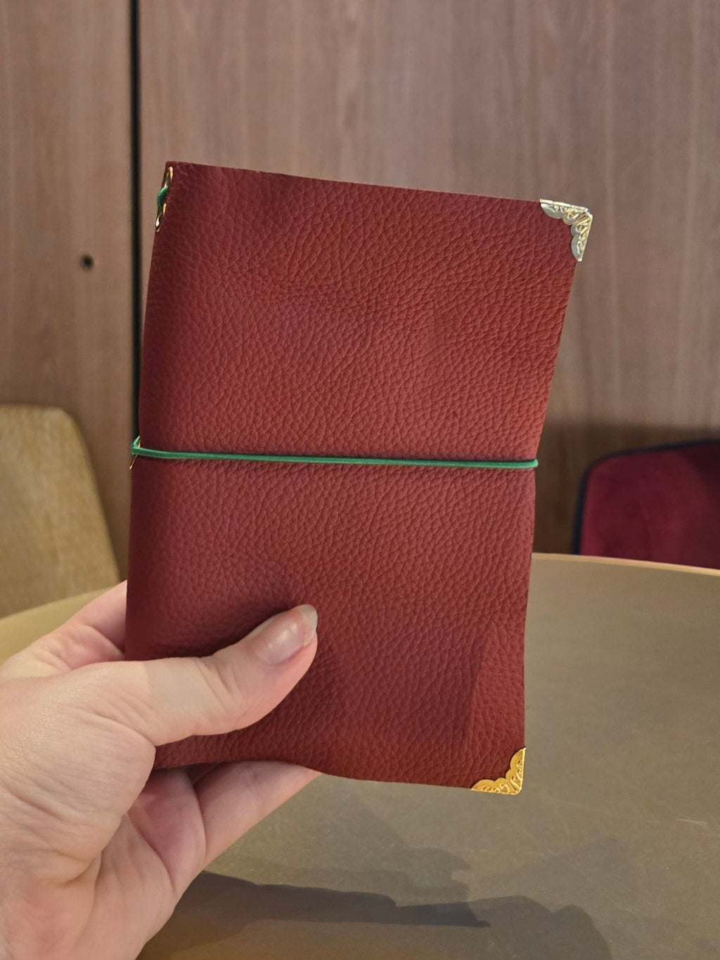 Red Leather Bi-Fold Notebook Cover